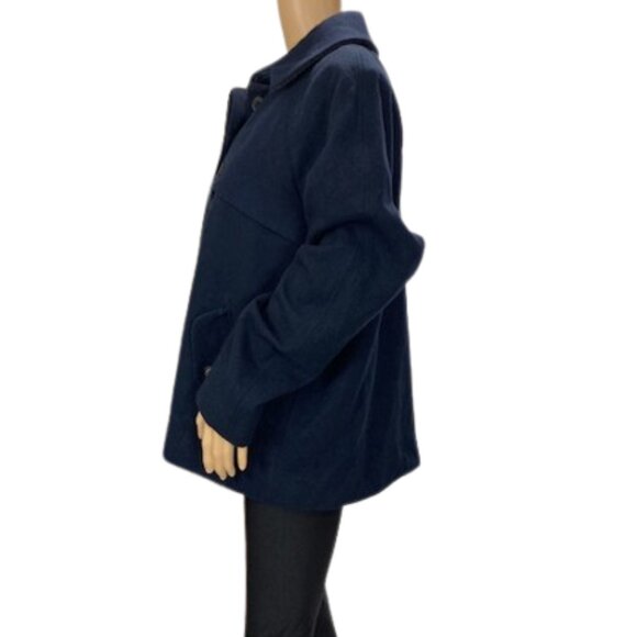 Abercrombie & Fitch Navy Blue Wool Blend Coat - Picture 2 of 7